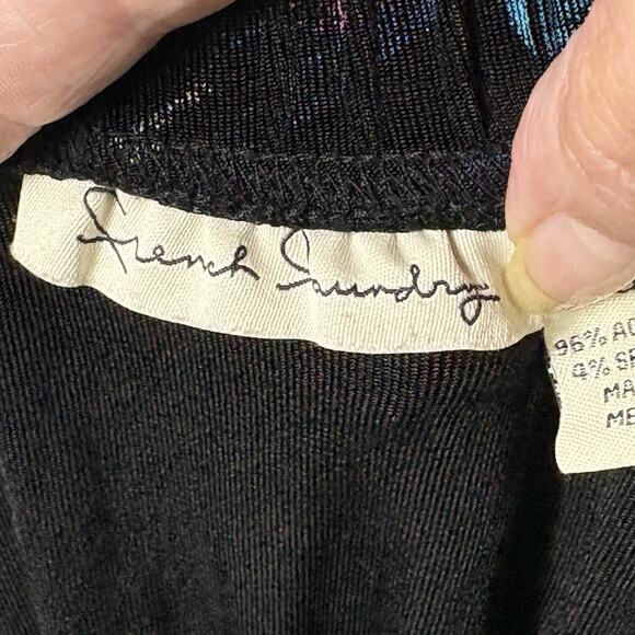 Vtg French Laundry Skirt Women Sz S Black Maxi Floral Boho Cottage Fairy 90s Y2K - Picture 4 of 8